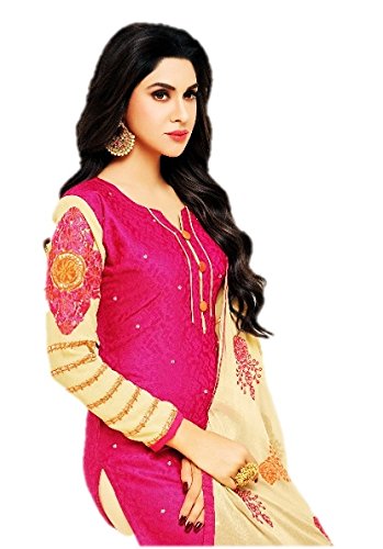 women grand look cotton dress material with grand embroidary worked dupatta