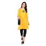 Women's Yellow Cotton Dress Material with Grand Embroidered Dupatta | Unstitched Suit Set | Free Size Ethnic Wear